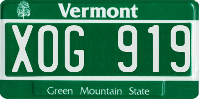 VT license plate XOG919