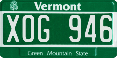 VT license plate XOG946