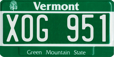 VT license plate XOG951