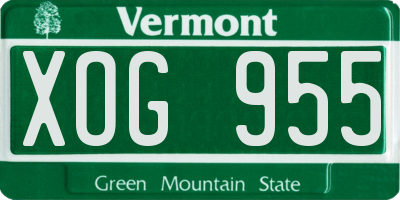 VT license plate XOG955