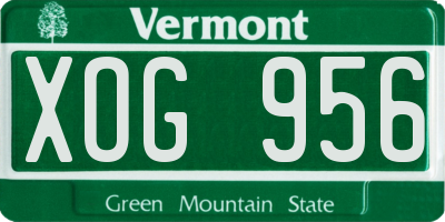 VT license plate XOG956