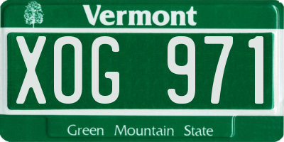 VT license plate XOG971