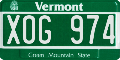 VT license plate XOG974