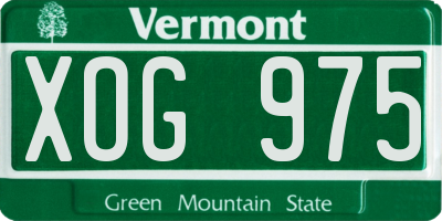 VT license plate XOG975