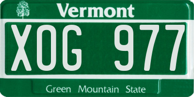 VT license plate XOG977