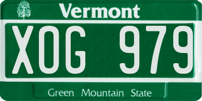 VT license plate XOG979