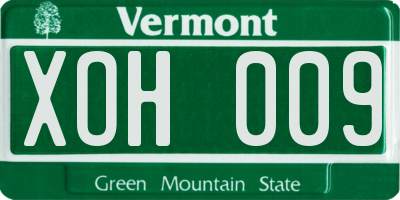 VT license plate XOH009