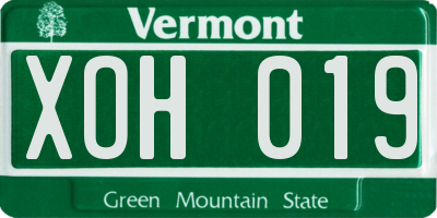 VT license plate XOH019