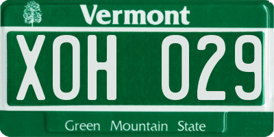 VT license plate XOH029