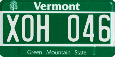 VT license plate XOH046