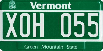 VT license plate XOH055