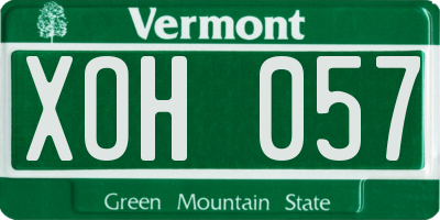 VT license plate XOH057