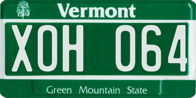 VT license plate XOH064