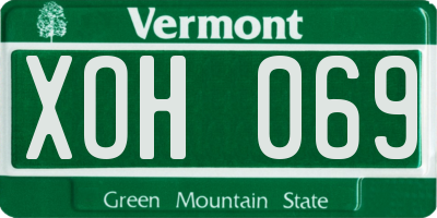 VT license plate XOH069