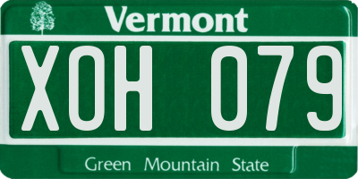 VT license plate XOH079