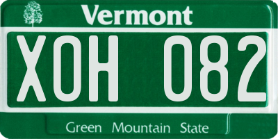 VT license plate XOH082