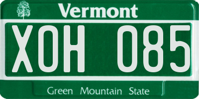 VT license plate XOH085