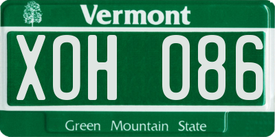 VT license plate XOH086