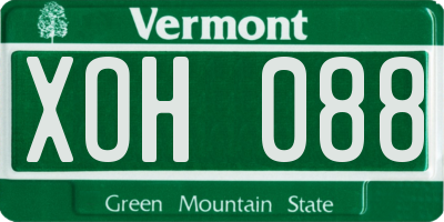 VT license plate XOH088