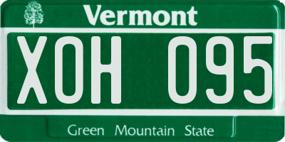 VT license plate XOH095