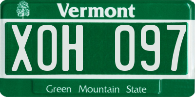 VT license plate XOH097