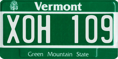 VT license plate XOH109