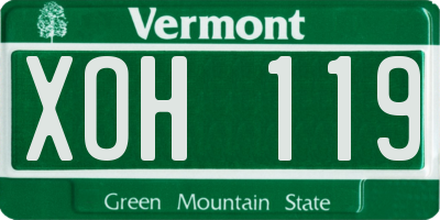 VT license plate XOH119