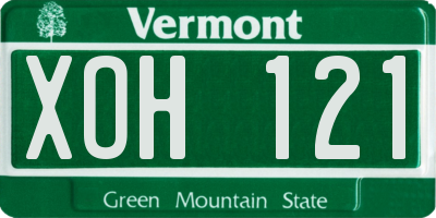 VT license plate XOH121