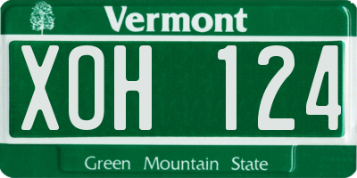 VT license plate XOH124