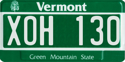 VT license plate XOH130