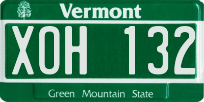 VT license plate XOH132