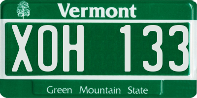 VT license plate XOH133