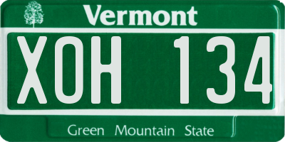 VT license plate XOH134