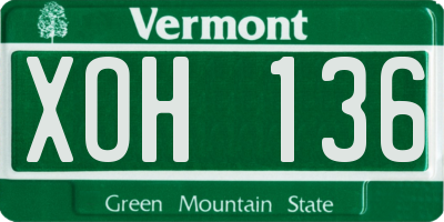 VT license plate XOH136