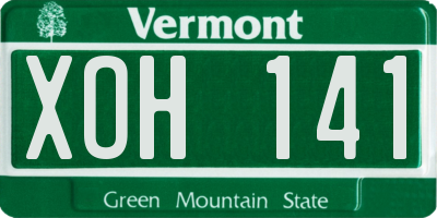 VT license plate XOH141
