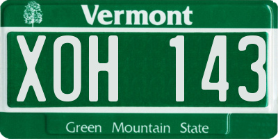 VT license plate XOH143