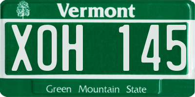 VT license plate XOH145
