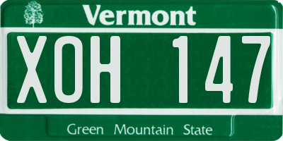 VT license plate XOH147