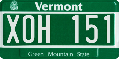 VT license plate XOH151
