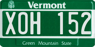 VT license plate XOH152
