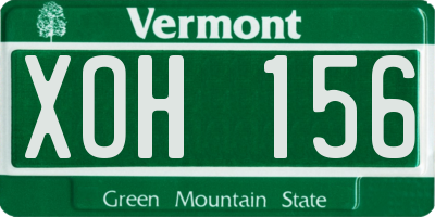 VT license plate XOH156