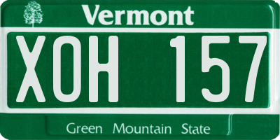 VT license plate XOH157