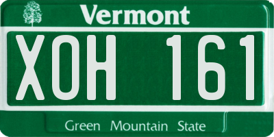 VT license plate XOH161