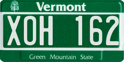 VT license plate XOH162