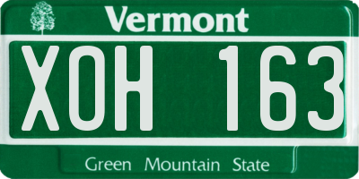 VT license plate XOH163