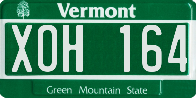 VT license plate XOH164