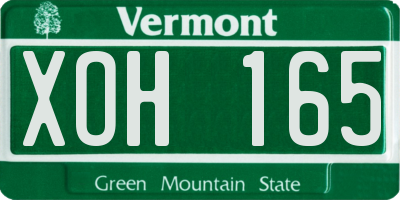 VT license plate XOH165