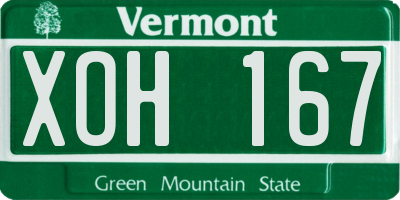 VT license plate XOH167