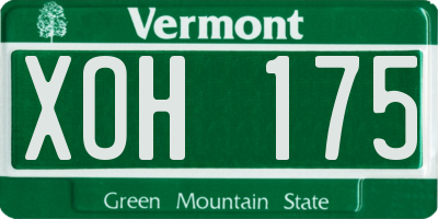 VT license plate XOH175