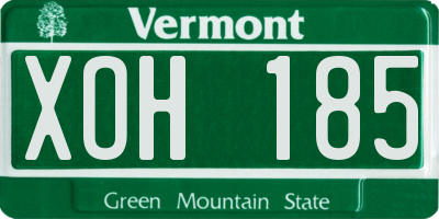 VT license plate XOH185